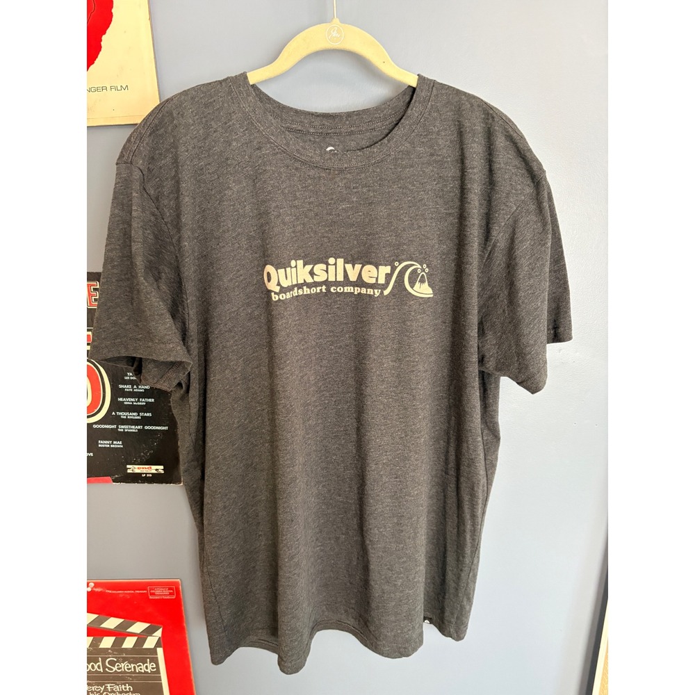 Quiksilver Boardshort Company Graphic Tee Mens XL Charcoal Grey Heather T-Shirt